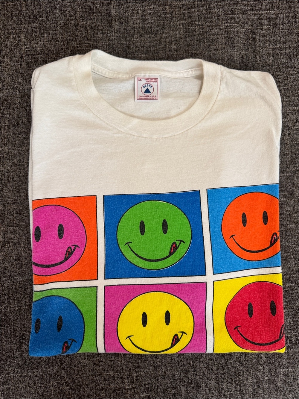 Vintage 90s Freeze New York Smiley Face Pop Art Single Stitch T Shirt XL